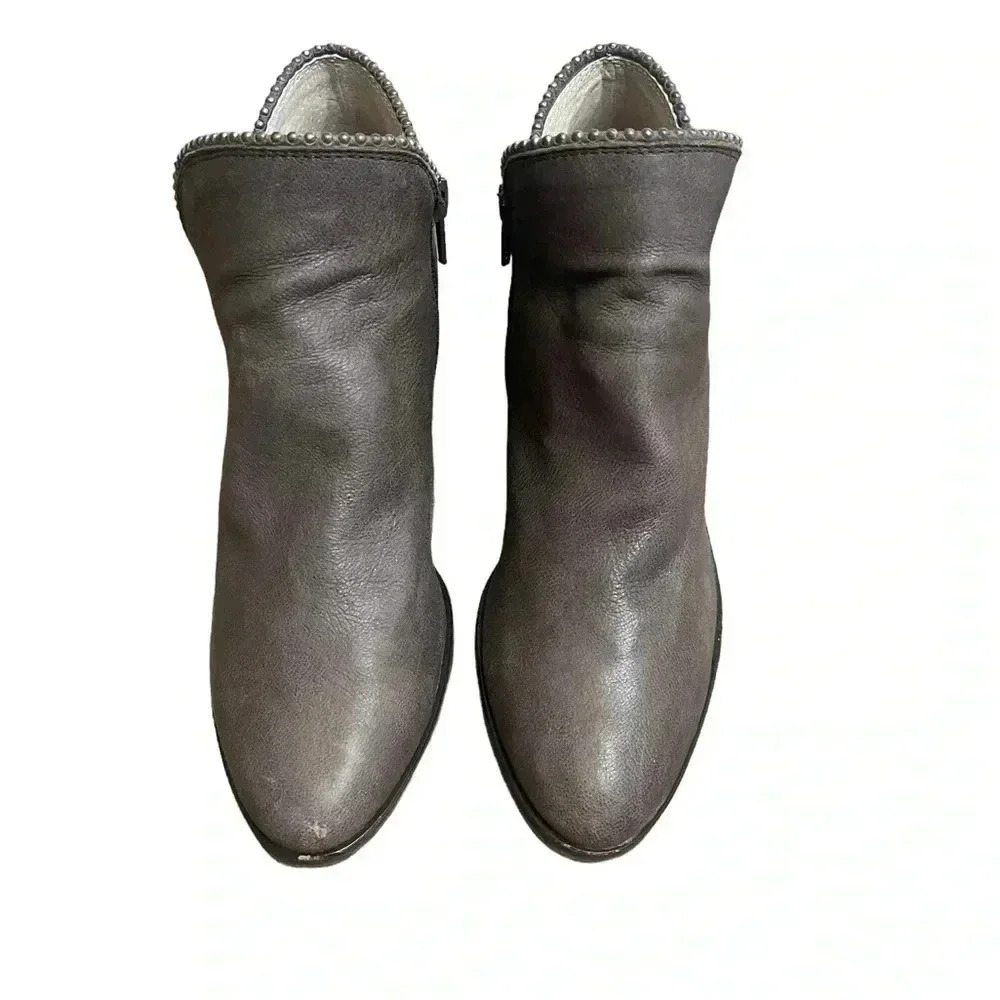 Lucky Brand Womens Shoes Lucky Brand Pincah2 Studded Leather Block Heel Booties